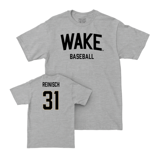 Wake Forest Baseball Sport Grey Wordmark Tee - Jake Reinisch Small