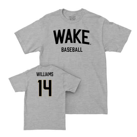 Wake Forest Baseball Sport Grey Wordmark Tee - Javar Williams Small