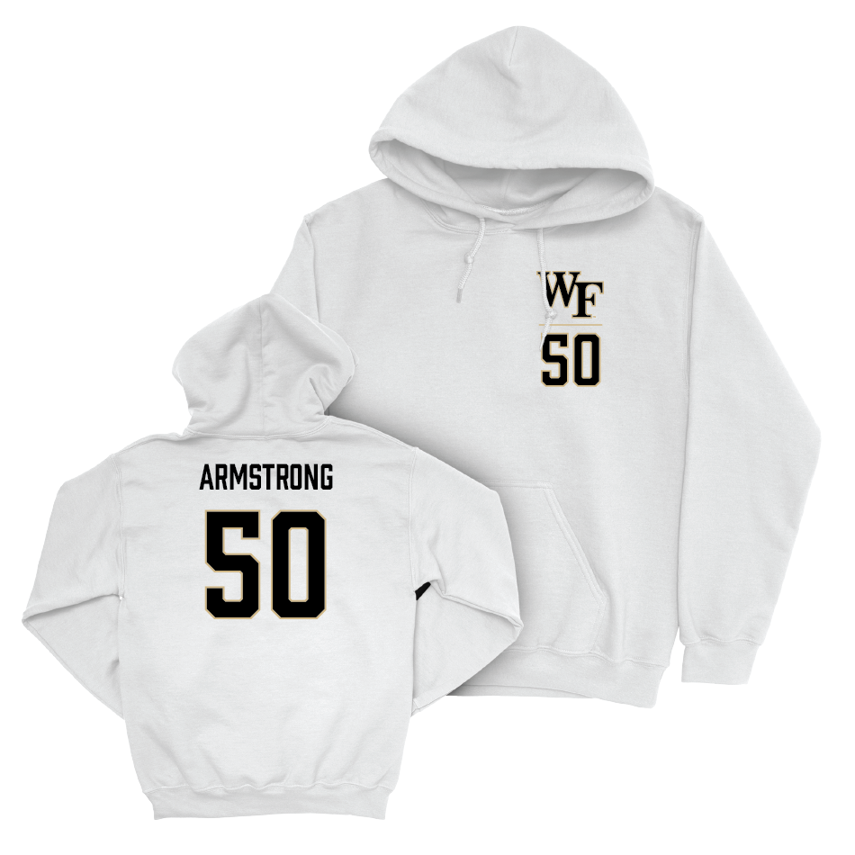 Wake Forest Football White Logo Hoodie - Kyland Armstrong Small