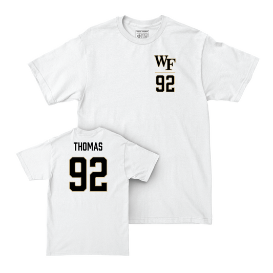 Wake Forest Football White Logo Comfort Colors Tee - Ka'Shawn Thomas Small