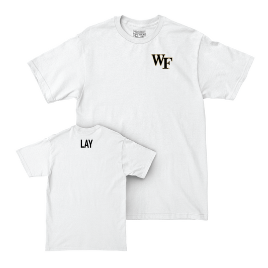 Wake Forest Women's Track & Field White Logo Comfort Colors Tee - Lexi Lay Small