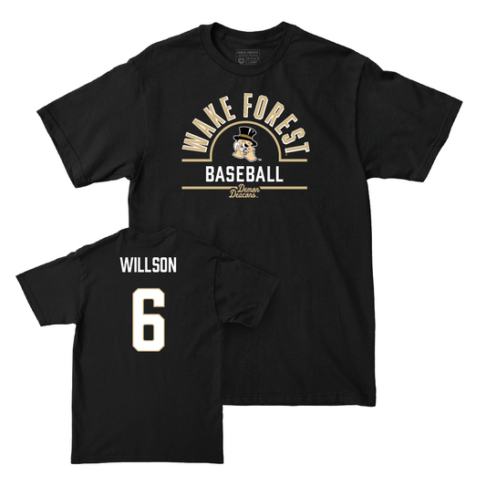 Wake Forest Baseball Black Arch Tee - Liam Willson Small