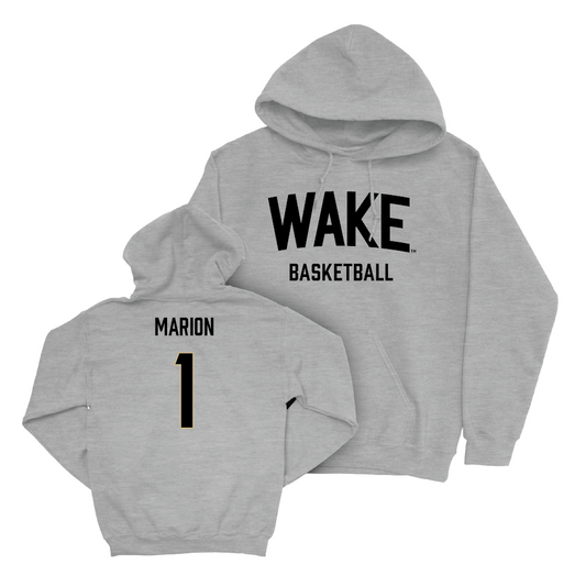 Wake Forest Men's Basketball Sport Grey Wordmark Hoodie - Marqus Marion Small
