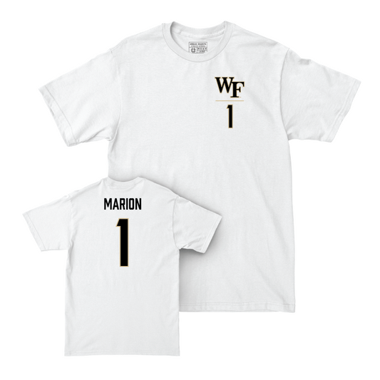 Wake Forest Men's Basketball White Logo Comfort Colors Tee - Marqus Marion Small