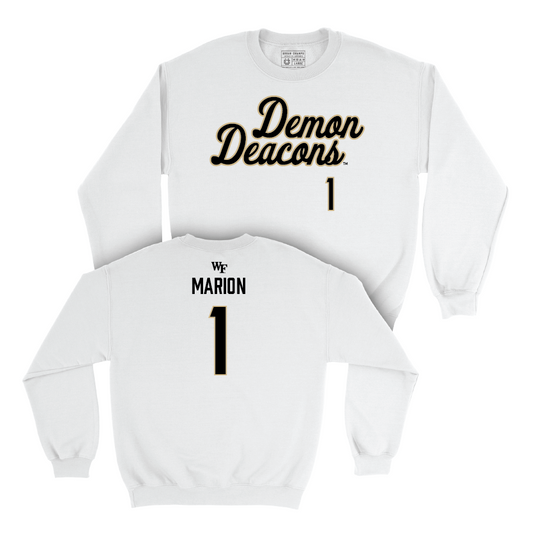 Wake Forest Men's Basketball White Script Crew - Marqus Marion Small