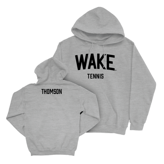 Wake Forest Men's Tennis Sport Grey Wordmark Hoodie - Matthew Thomson Small