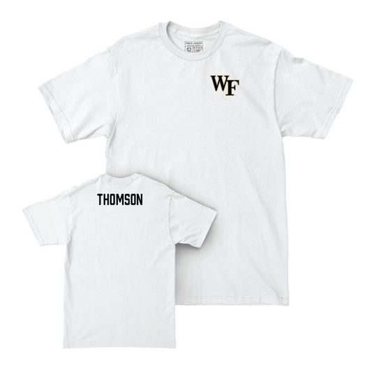 Wake Forest Men's Tennis White Logo Comfort Colors Tee - Matthew Thomson Small