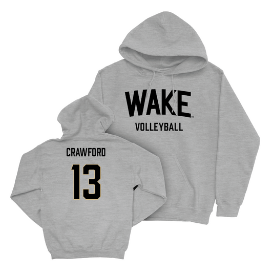 Wake Forest Women's Volleyball Sport Grey Wordmark Hoodie - Paige Crawford Small