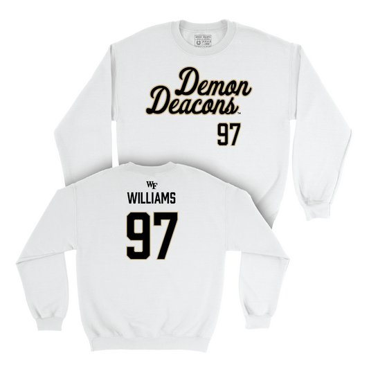 Wake Forest Football White Script Crew - Quincy Williams Small