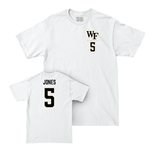 Wake Forest Men's Soccer White Logo Comfort Colors Tee - Samuel Jones Small