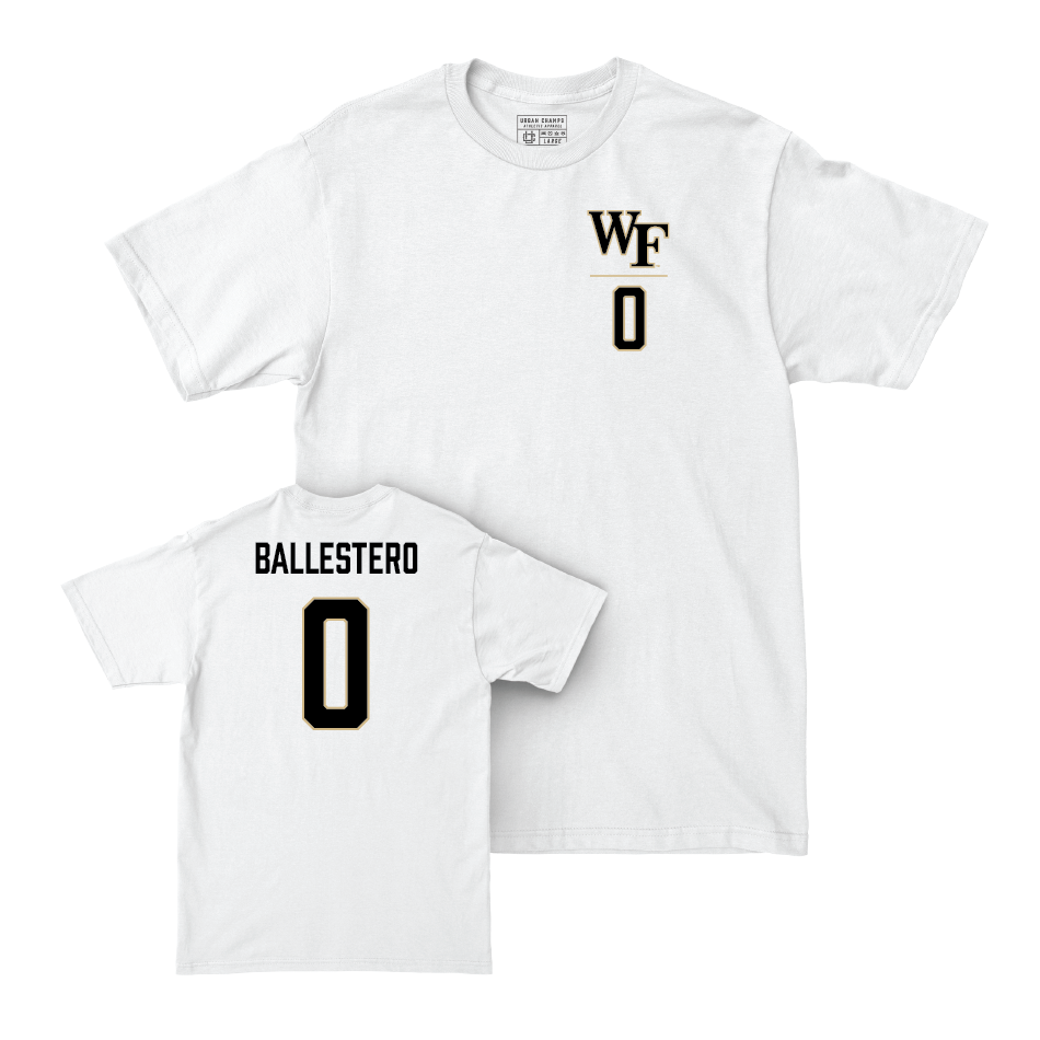 Wake Forest Baseball White Logo Comfort Colors Tee - Tate Ballestero Small