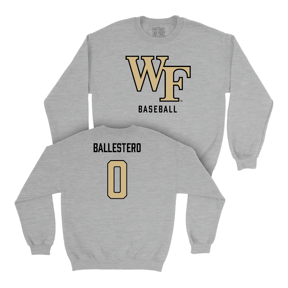 Wake Forest Baseball Sport Grey Classic Crew - Tate Ballestero Small