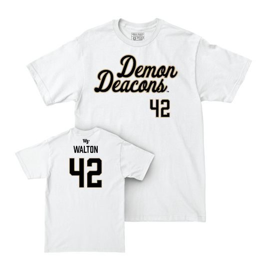 Wake Forest Football White Script Comfort Colors Tee - Tyler Walton Small