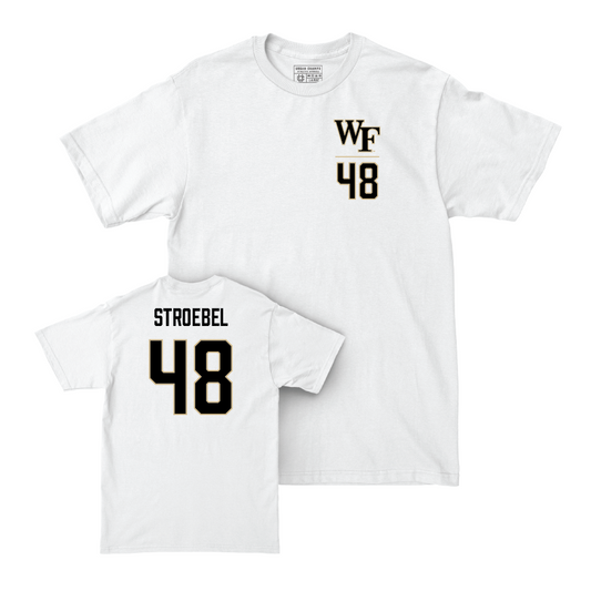 Wake Forest Football White Logo Comfort Colors Tee - Wesley Stroebel Small