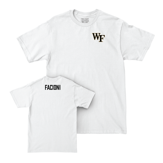 Wake Forest Men's Track & Field White Logo Comfort Colors Tee - Zach Facioni Small