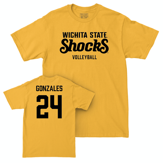 Wichita State Women's Volleyball Gold Shocks Tee - Alyssa Gonzales Small