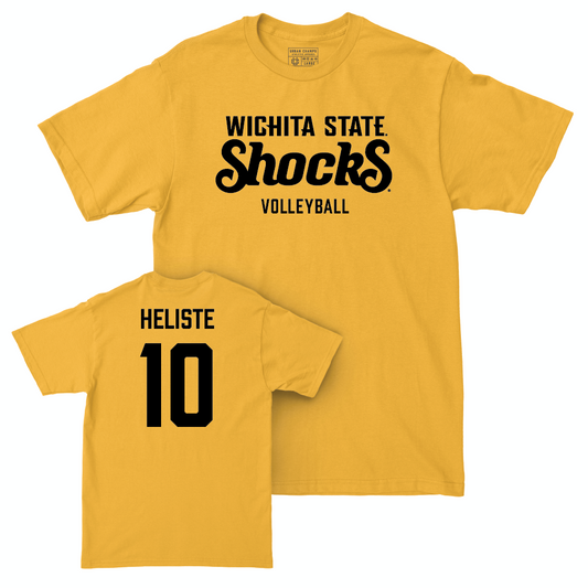 Wichita State Women's Volleyball Gold Shocks Tee - Annalie Heliste Small