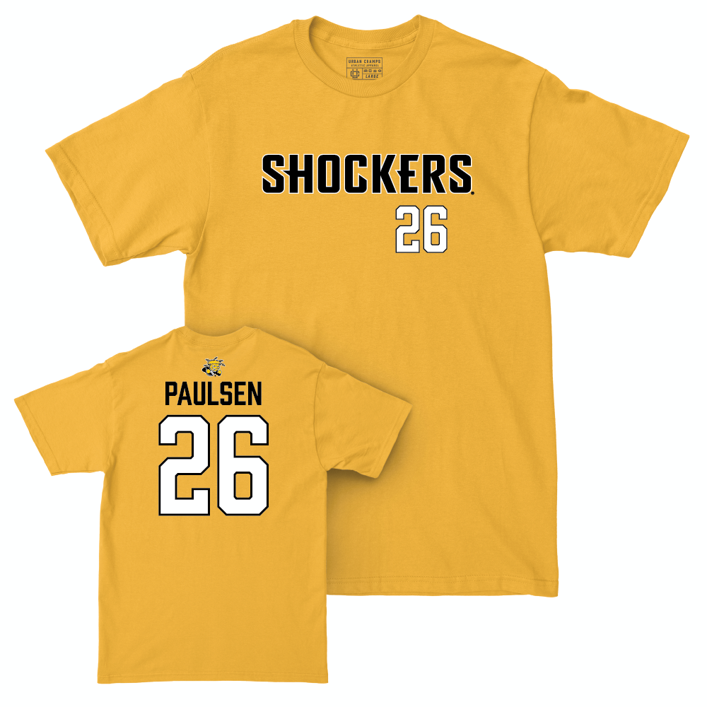 Wichita State Women's Volleyball Gold Shockers Tee - Allie Paulsen Small