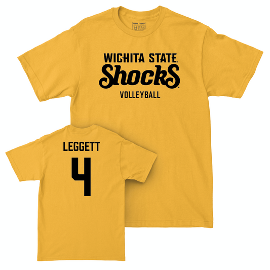 Wichita State Women's Volleyball Gold Shocks Tee - Brooklyn Leggett Small