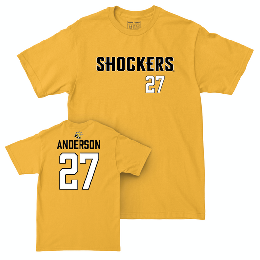 Wichita State Baseball Gold Shockers Tee - Caleb Anderson Small