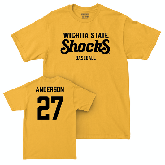 Wichita State Baseball Gold Shocks Tee - Caleb Anderson Small