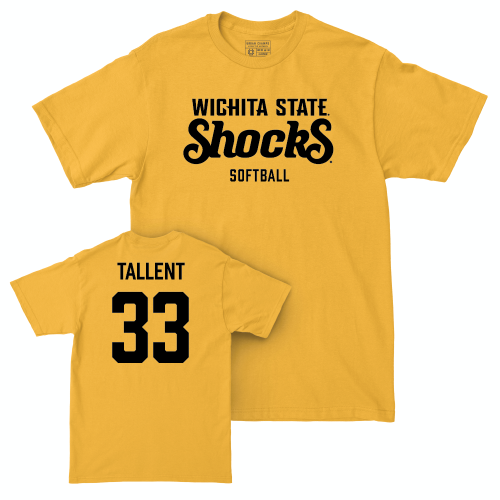 Wichita State Softball Gold Shocks Tee - Caroline Tallent Small