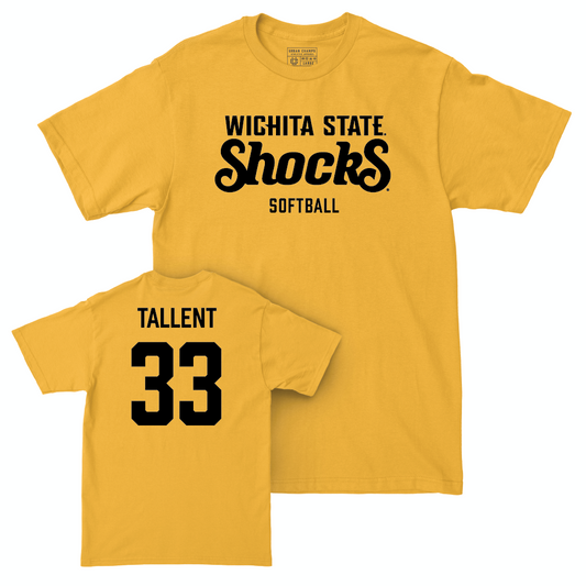 Wichita State Softball Gold Shocks Tee - Caroline Tallent Small