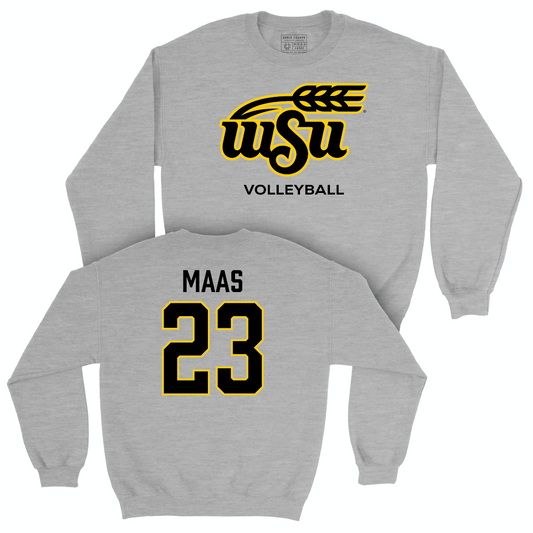 Wichita State Women's Volleyball Sport Grey Stacked Crew - Gabrielle Maas Small