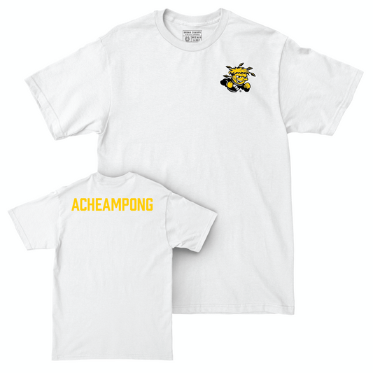 Wichita State Men's Track & Field White Logo Comfort Colors Tee - Kelvin Acheampong Small