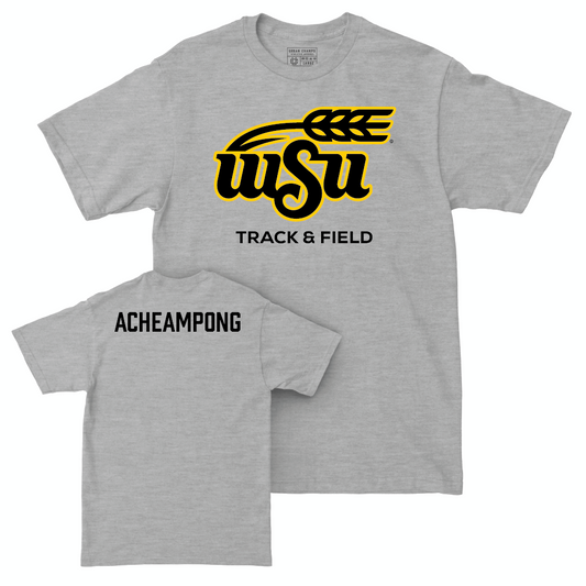 Wichita State Men's Track & Field Sport Grey Stacked Tee - Kelvin Acheampong Small