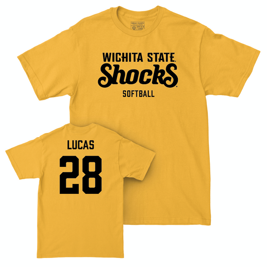 Wichita State Softball Gold Shocks Tee - Lauren Lucas Small