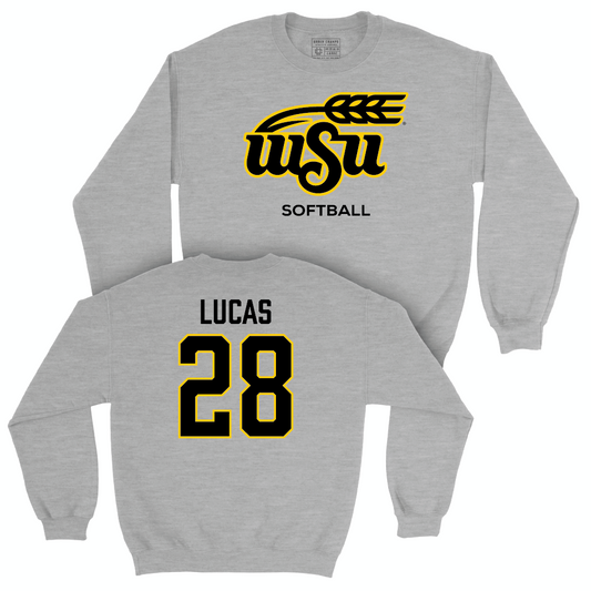 Wichita State Softball Sport Grey Stacked Crew - Lauren Lucas Small