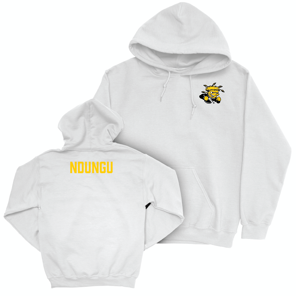 Wichita State Women's Track & Field White Logo Hoodie - Lucy Ndungu Small