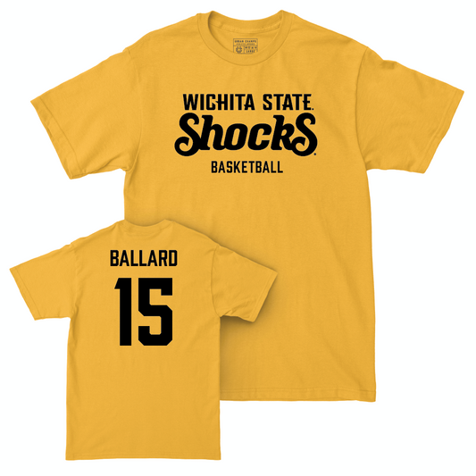 Wichita State Men's Basketball Gold Shocks Tee - Quincy Ballard Small