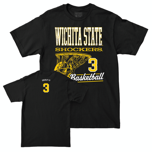 Wichita State Men's Basketball Black Hoops Tee - Ronnie DeGray III Small