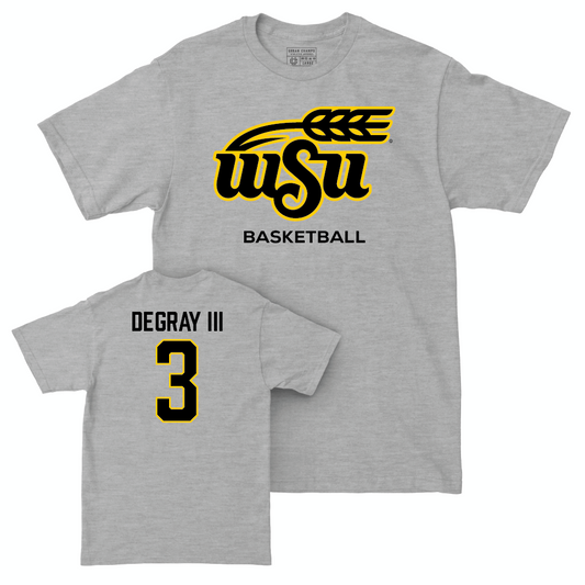 Wichita State Men's Basketball Sport Grey Stacked Tee - Ronnie DeGray III Small