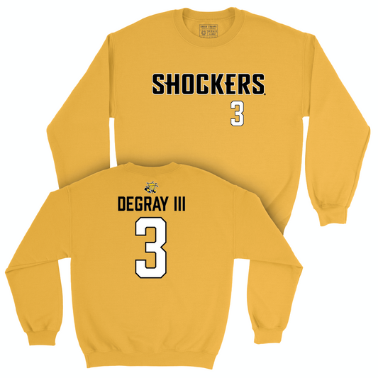 Wichita State Men's Basketball Gold Shockers Crew - Ronnie DeGray III Small