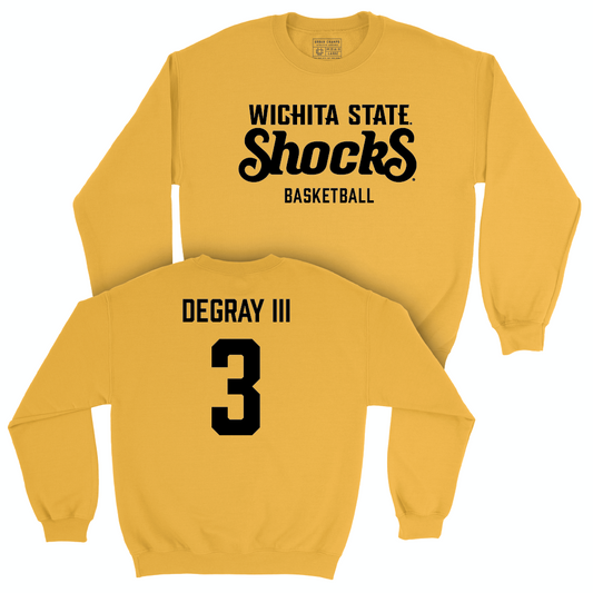 Wichita State Men's Basketball Gold Shocks Crew - Ronnie DeGray III Small