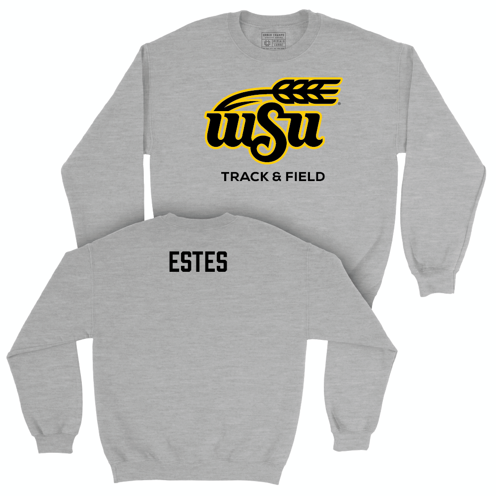 Wichita State Men's Track & Field Sport Grey Stacked Crew - Ridge Estes Small