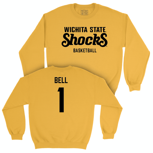 Wichita State Men's Basketball Gold Shocks Crew - Xavier Bell Small