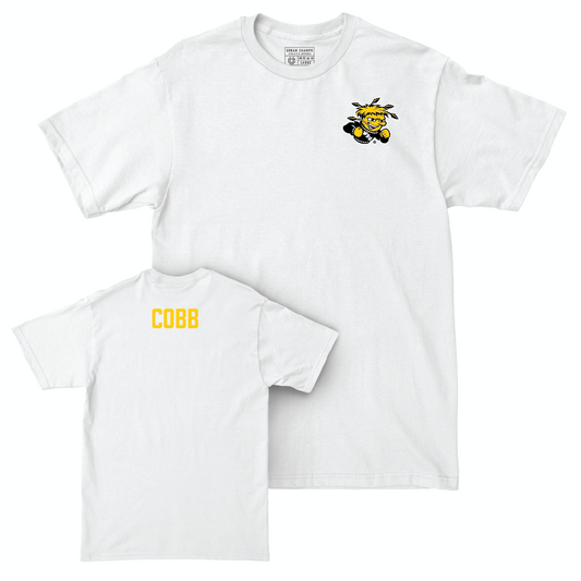 Wichita State Men's Track & Field White Logo Comfort Colors Tee - Zander Cobb Small