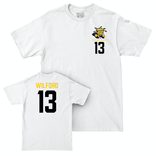 Wichita State Women's Volleyball White Logo Comfort Colors Tee  - Emerson Wilford