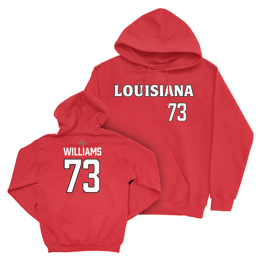 Louisiana Football Red Wordmark Hoodie  - Devron Williams