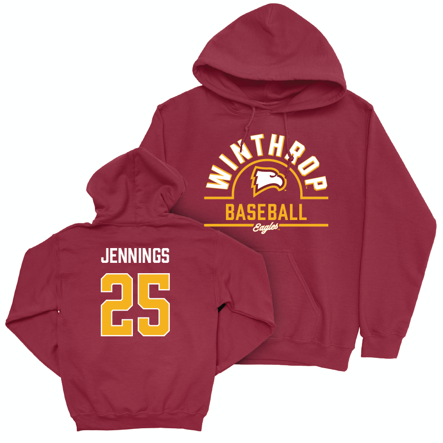 Winthrop Baseball Maroon Arch Hoodie - Chancellor Jennings Small