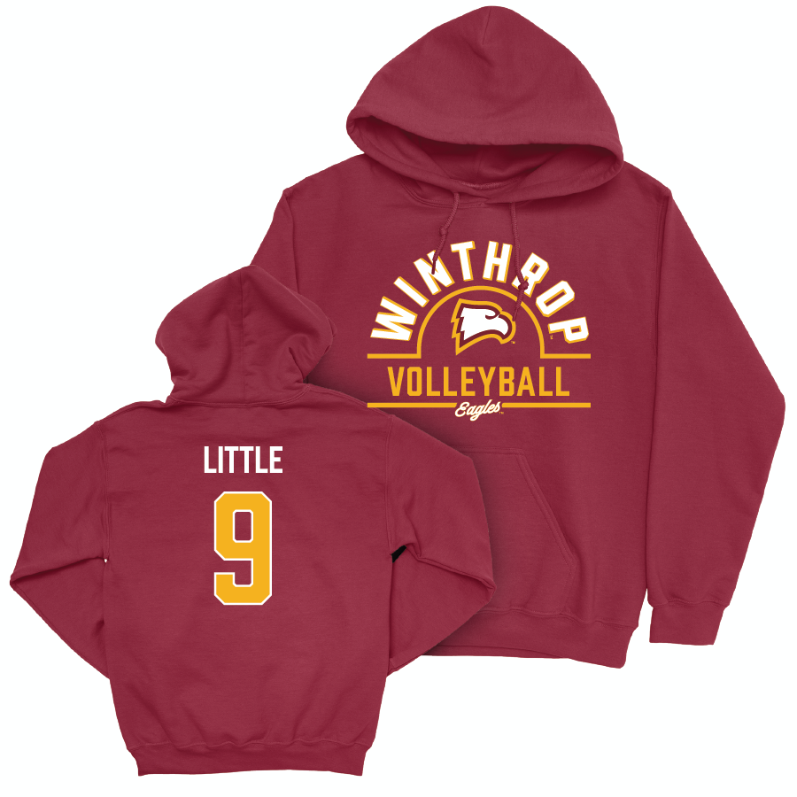 Winthrop Women's Volleyball Maroon Arch Hoodie - Giselle Little Small