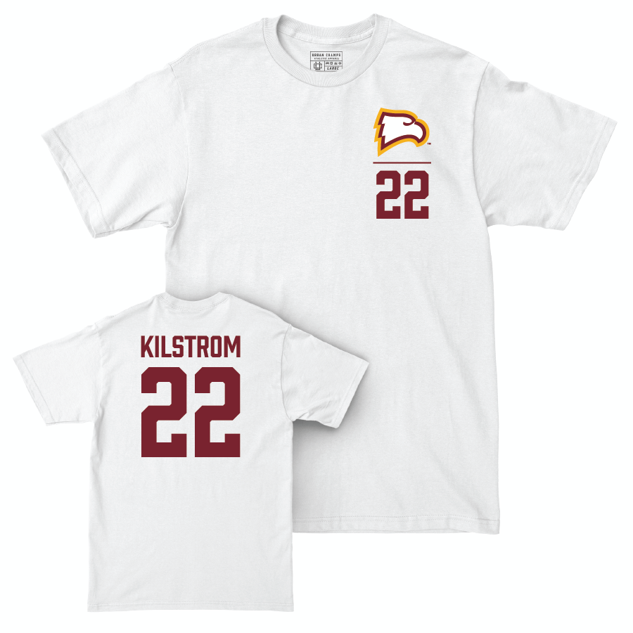 Winthrop Men's Soccer White Logo Comfort Colors Tee - Jack Kilstrom Small