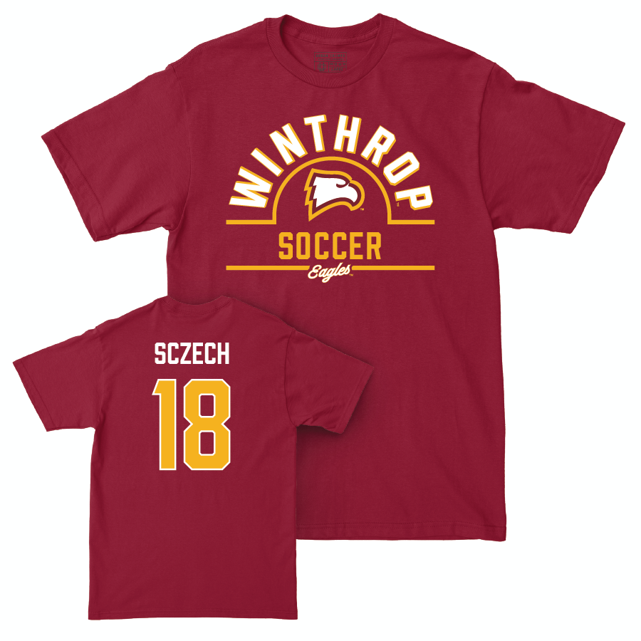Winthrop Men's Soccer Maroon Arch Tee - Josh Sczech Small