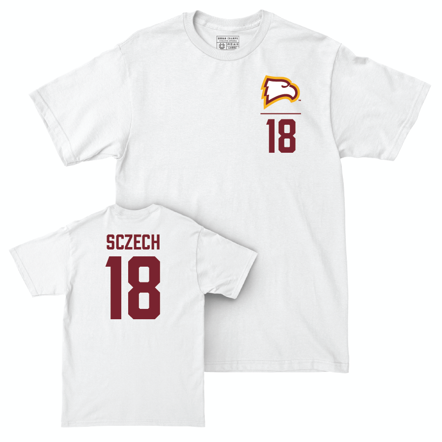 Winthrop Men's Soccer White Logo Comfort Colors Tee - Josh Sczech Small