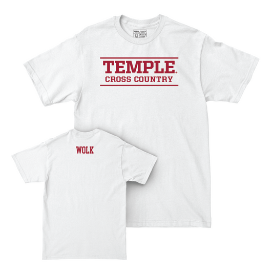 Temple Women's Cross Country White Classic Comfort Colors Tee  - Jillian Wolk
