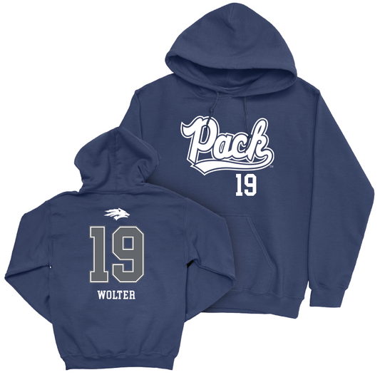 Nevada Football Navy Script Hoodie  - Anthony Wolter